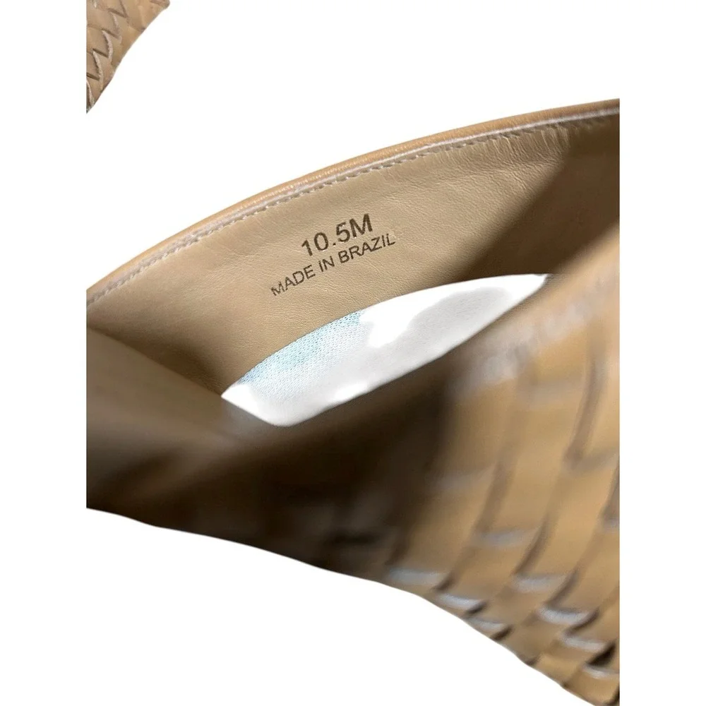 Everlane The Clog Tan Woven Leather Mules Size 10.5. Retail $165